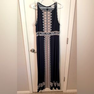 Navy and Blush Max Studio MSSP Maxi Dress - size XL